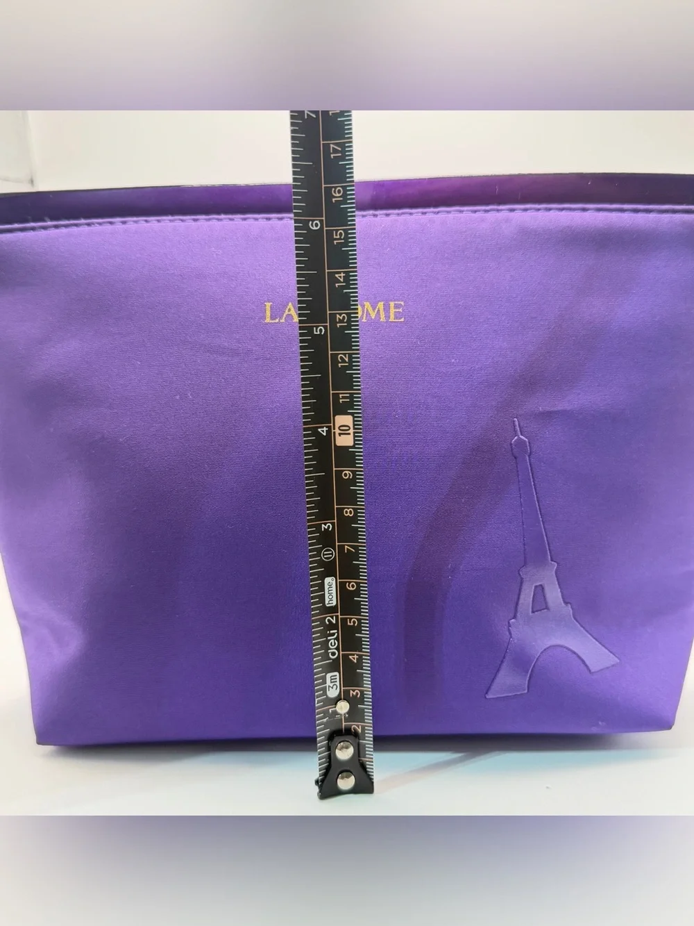 Lancôme Purple Cosmetic Pouch with Eiffel Tower Accent